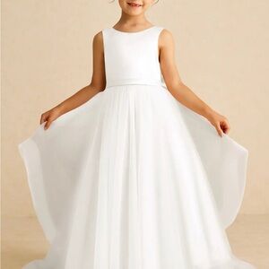 Azazie Pumpkin ivory tulle Formal Kids Dress